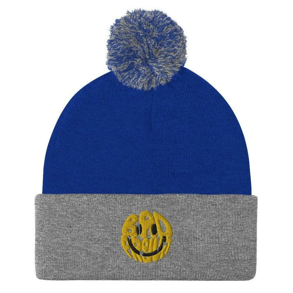 Smiley Pom Beanie | Positive Clothing Accessory | Bad