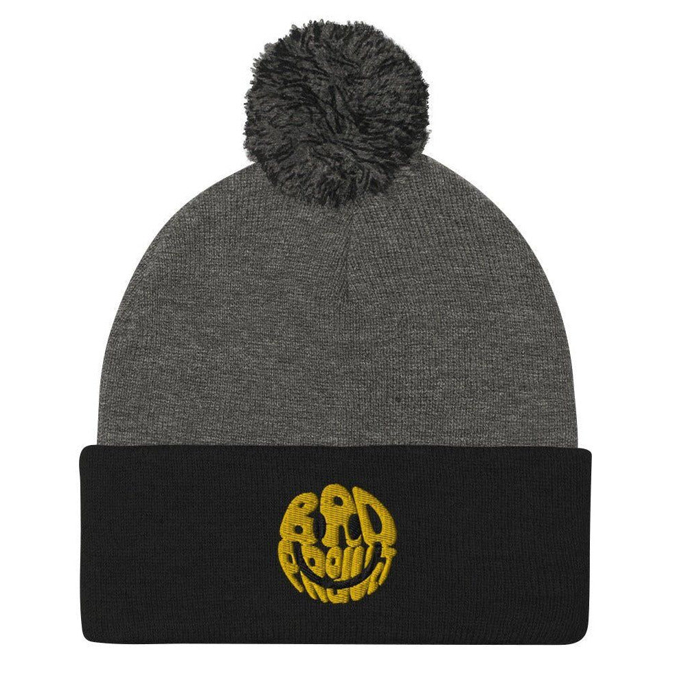 Smiley Pom Beanie - Premium Beanie from Bad Product  - Just $18! Shop now at Bad Product 