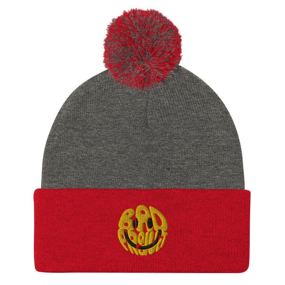 Smiley Pom Beanie - Premium Beanie from Bad Product  - Just $18! Shop now at Bad Product 
