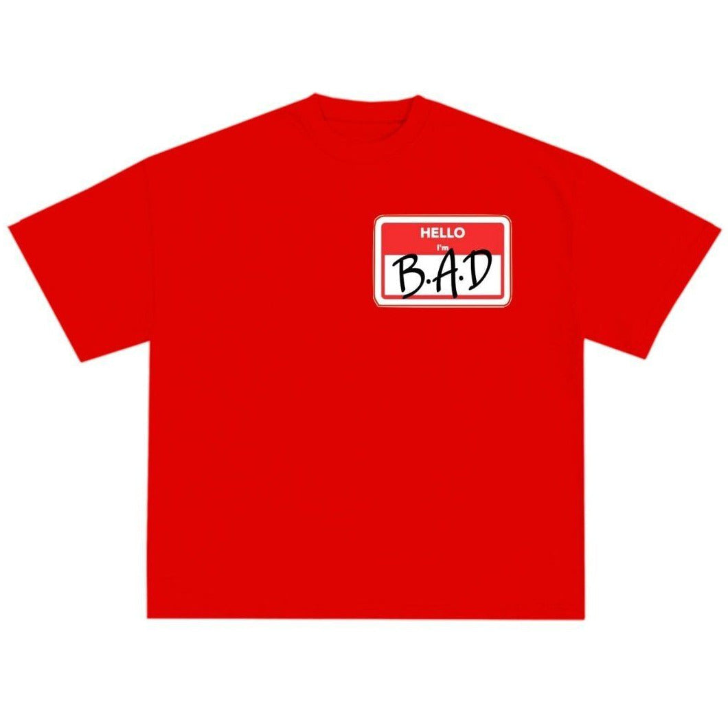 Hello Im Bad Tee - Red / XS - T-Shirt