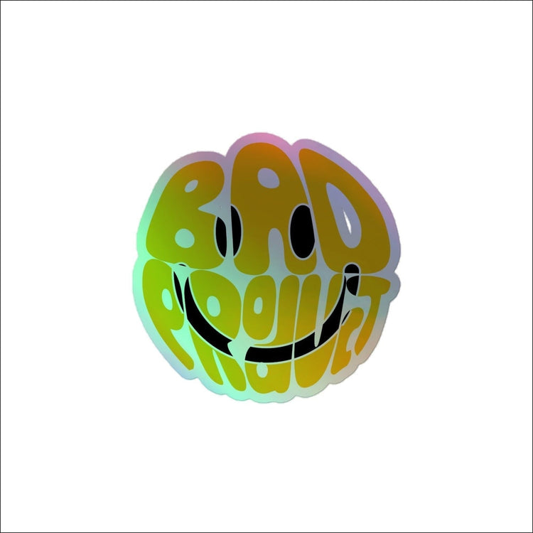 Holographic Smiley Sticker - 4″×4″