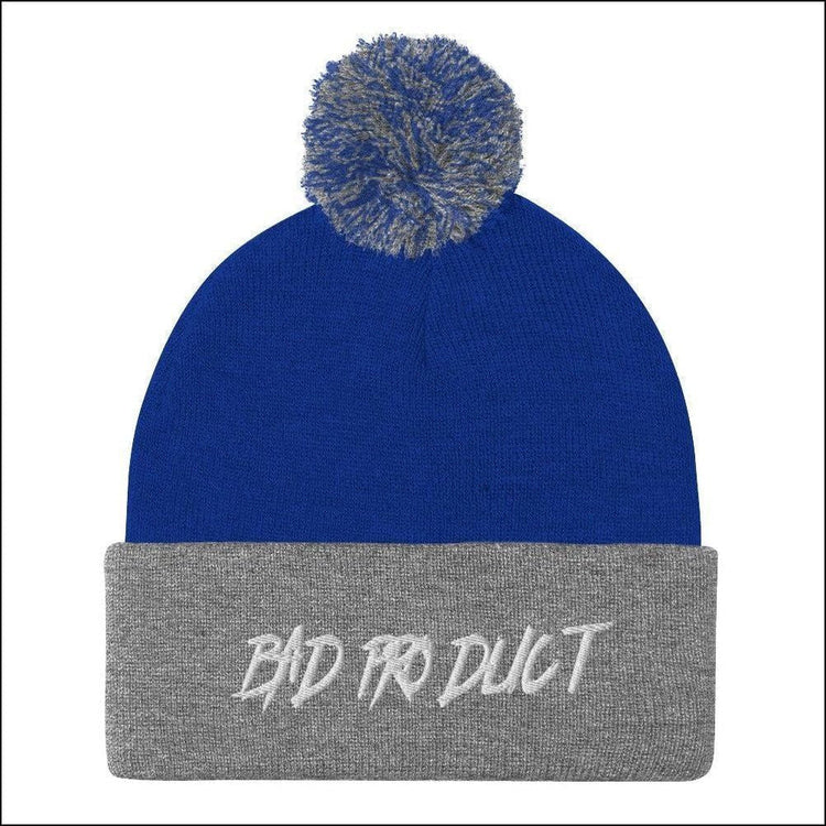 Original Pom Beanie - Royal/ Heather Grey