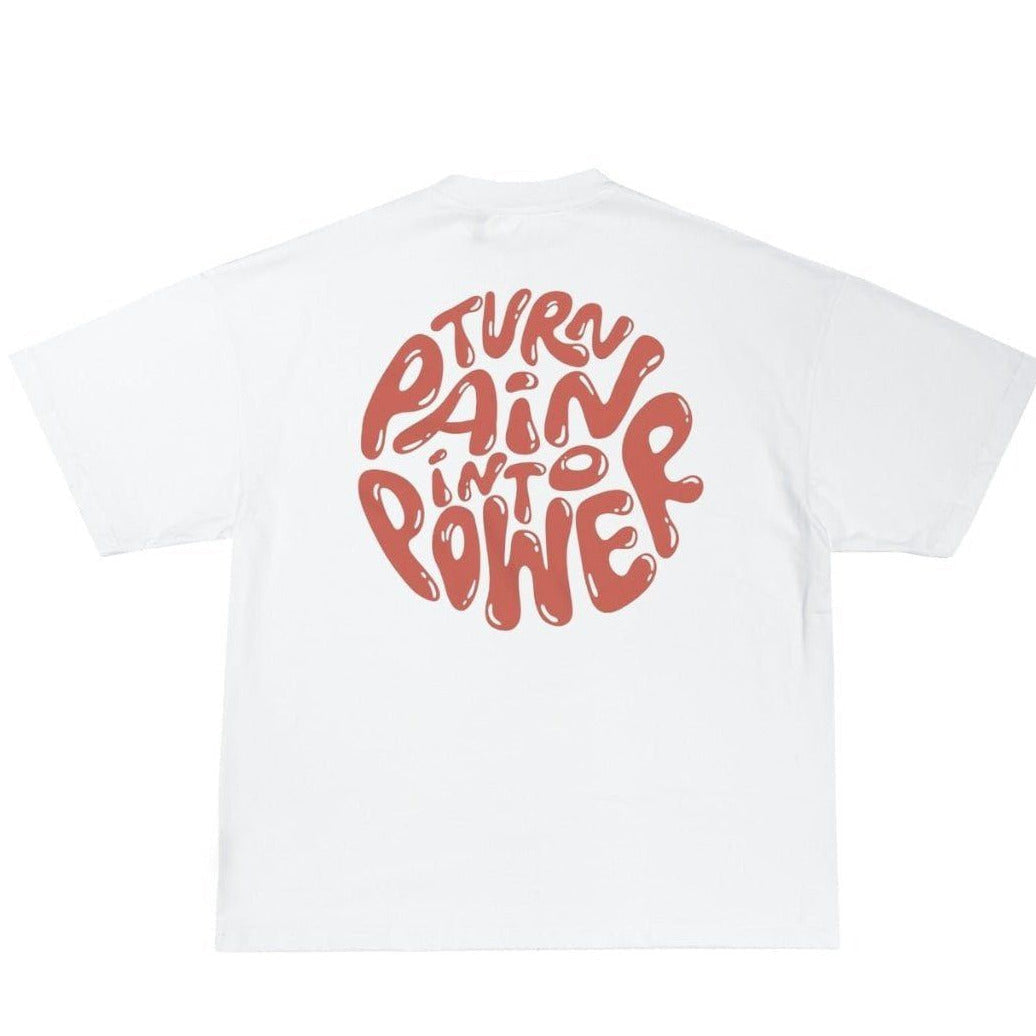 Pain Into Power Tee - White / S - T-Shirt