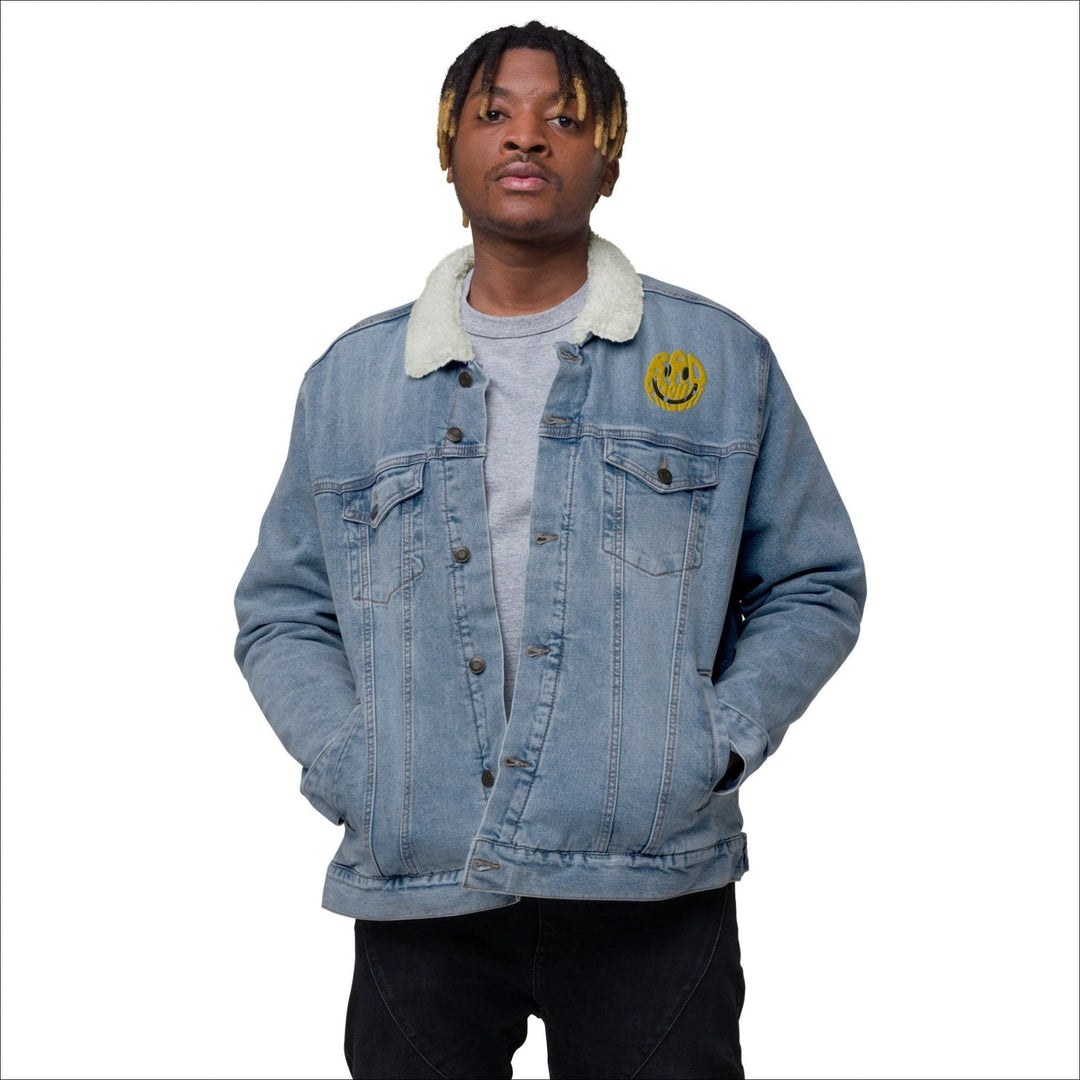 Smiley Denim Jacket - Premium Jacket from Bad Product - Just $63.60! Shop now at Bad Product 