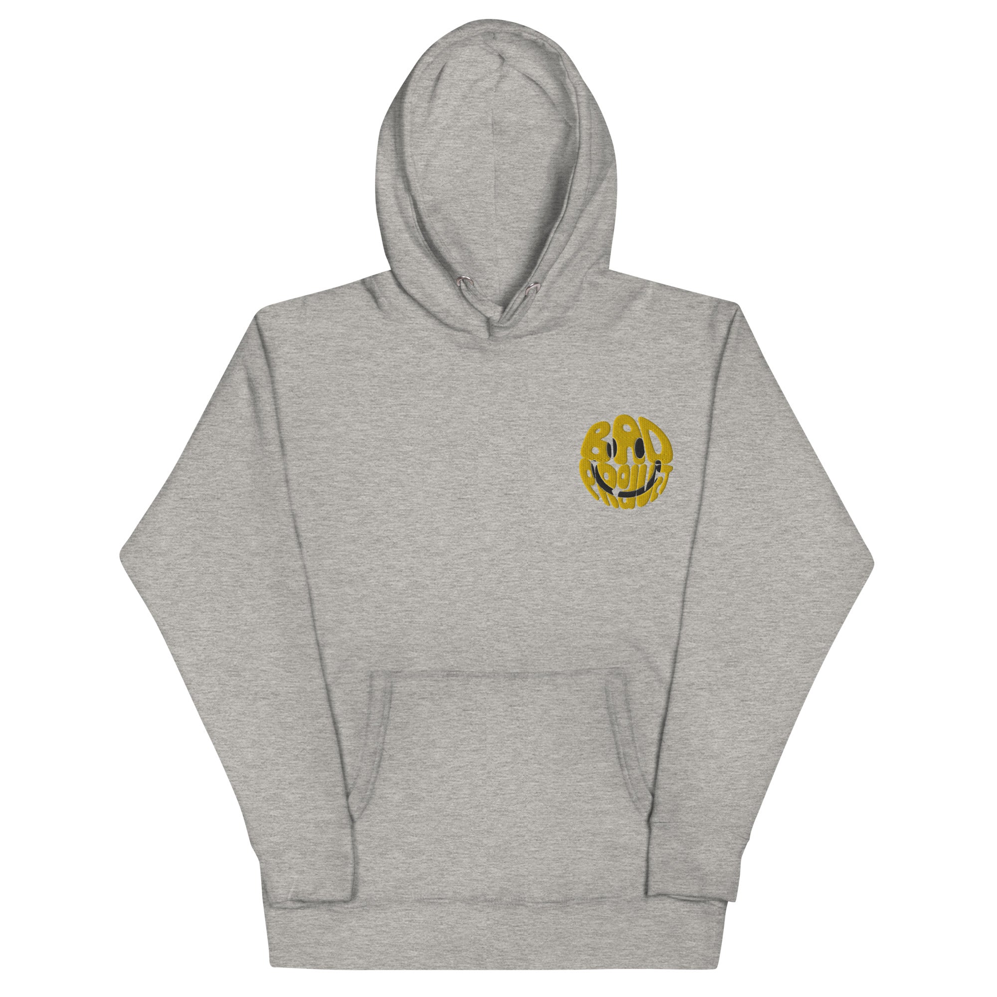 Embroidered Smiley Hoodie - Premium Hoodie from Bad Product - Just $44! Shop now at Bad Product 