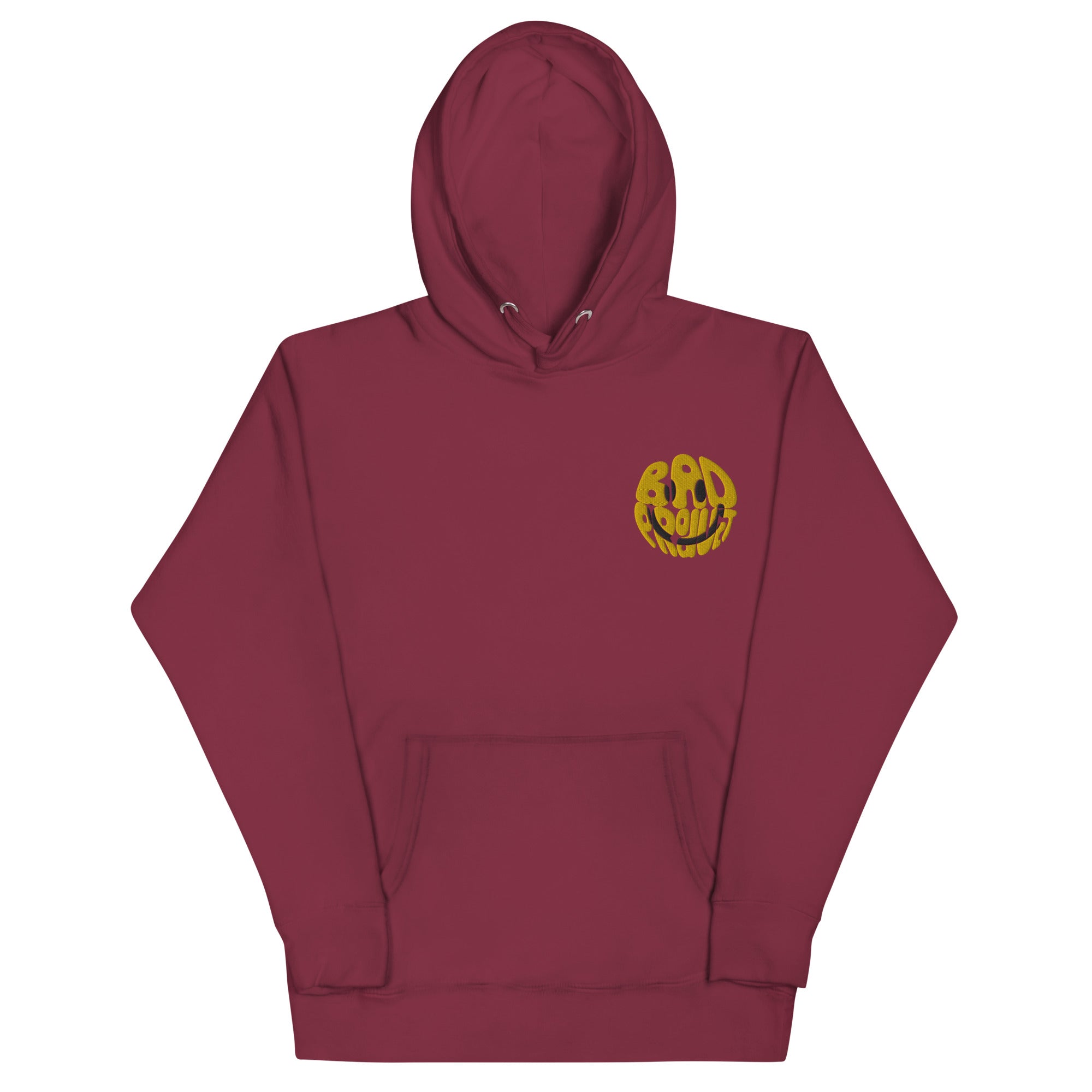 Embroidered Smiley Hoodie - Premium Hoodie from Bad Product - Just $55! Shop now at Bad Product 