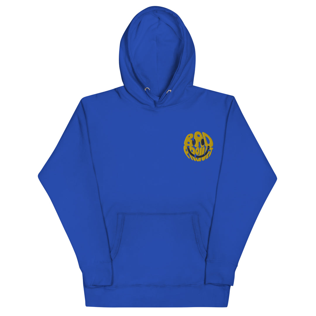 Embroidered Smiley Hoodie - Premium Hoodie from Bad Product - Just $44! Shop now at Bad Product 