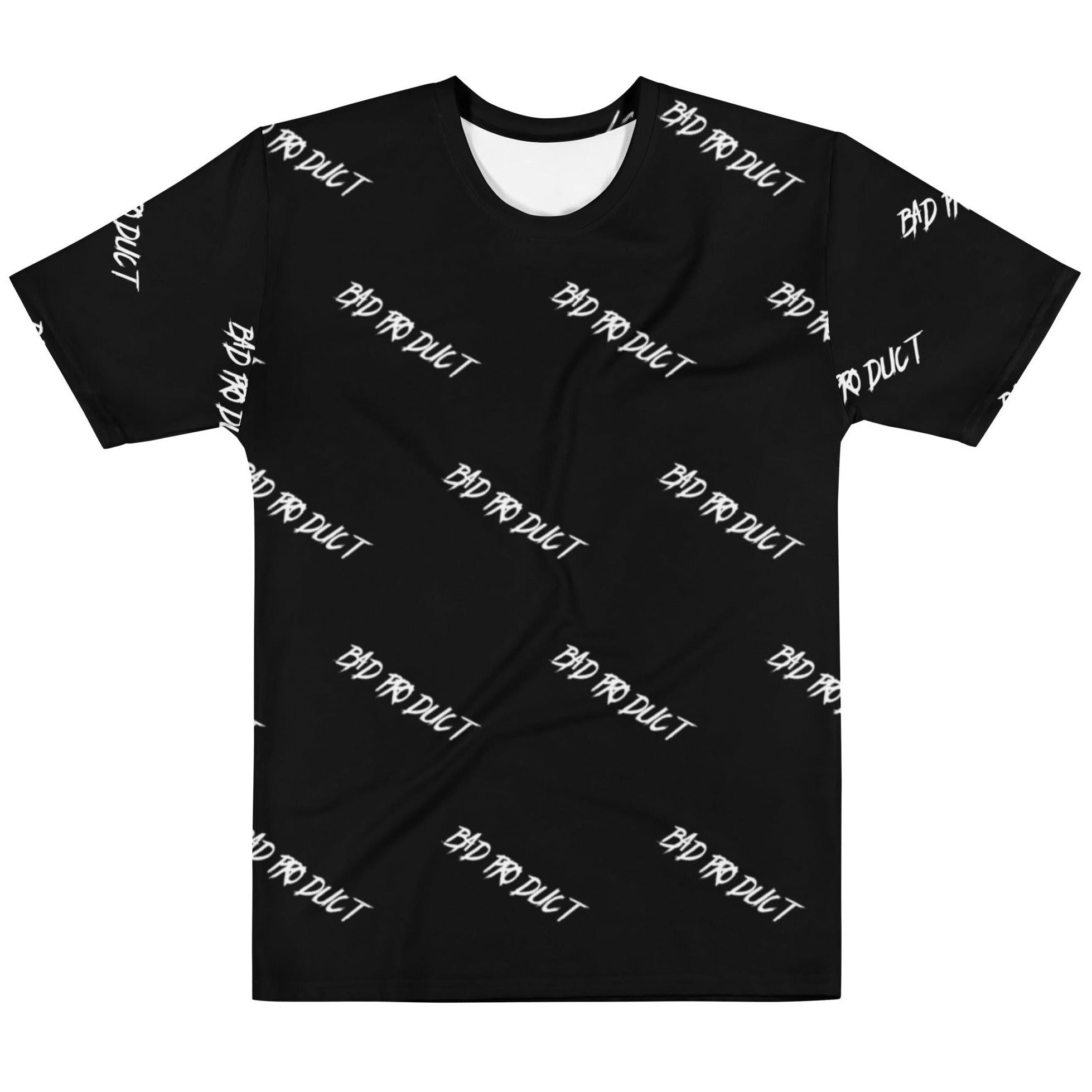 Front view of the 'All Bad Tee' with a white background and black lettering