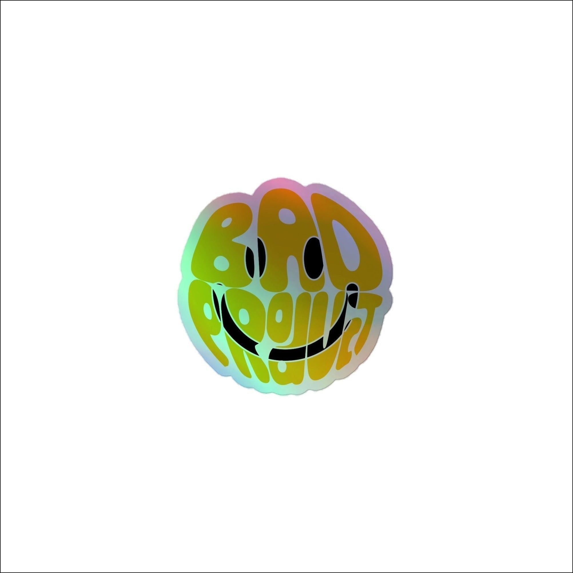 Holographic Smiley Sticker - Premium  from Bad Product  - Just $5.99! Shop now at Bad Product 