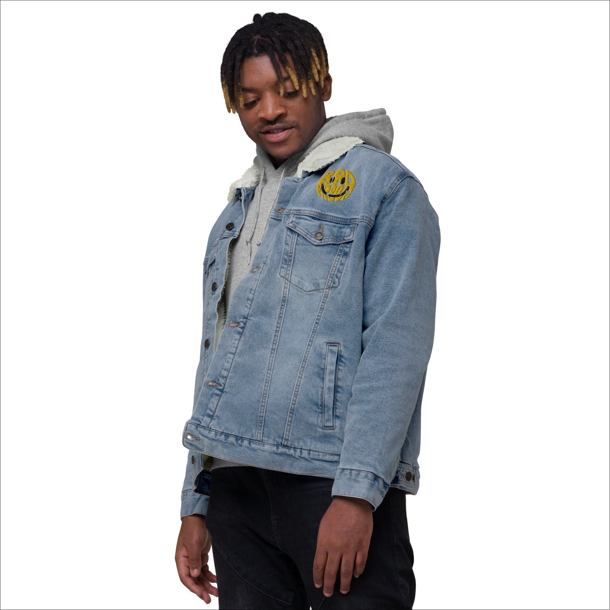 Smiley Denim Jacket - Premium Jacket from Bad Product  - Just $79.50! Shop now at Bad Product 
